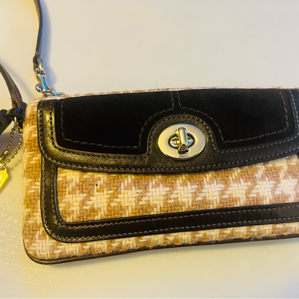 Coach Suede Leather Knit Wristlet - Picture 5 of 8